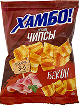 ЧИПСЫ ХАМБО, ЛЁГКИЕ, СО ВКУСОМ БЕКОНА, 40 Г